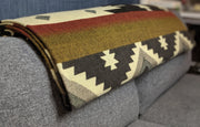 Alpaca Blanket Queen Size Granite Grey & Beige Geometrical Pattern | Native Design Outdoor Blanket