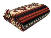 Native Alpaca Blanket | Queen Size | Red Tribal Geometrical Pattern | Outdoor Camping Blanket | Home Decor | Spanish Blanket