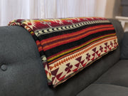 Native Alpaca Blanket | Queen Size | Red Tribal Geometrical Pattern | Outdoor Camping Blanket | Home Decor | Spanish Blanket