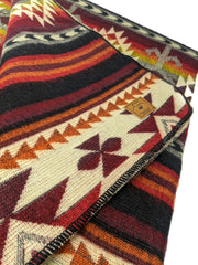 Native Alpaca Blanket | Queen Size | Red Tribal Geometrical Pattern | Outdoor Camping Blanket | Home Decor | Spanish Blanket