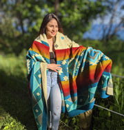 American Honey Geometrical Pattern - Native Design - Tribal Blanket - Boho Throw